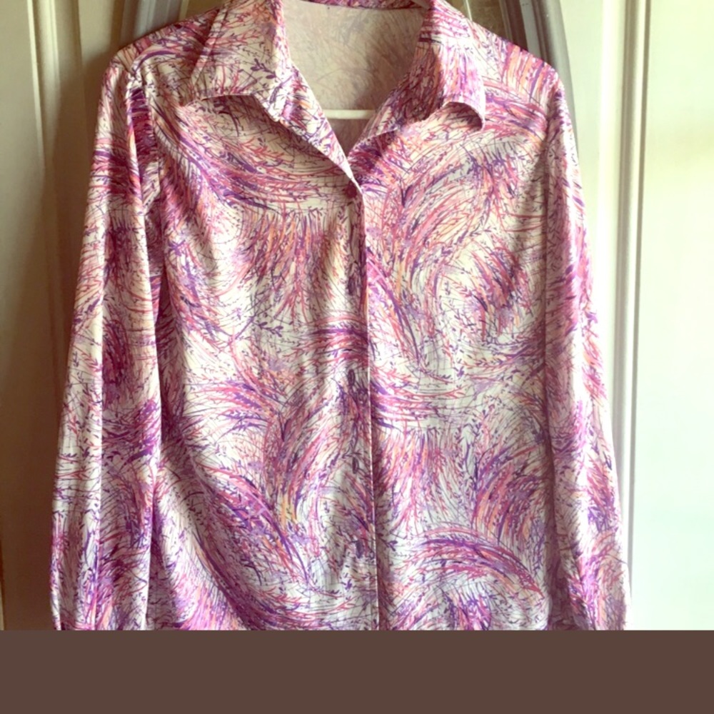 Vintage printed long sleeved button down shirt